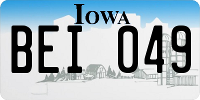 IA license plate BEI049