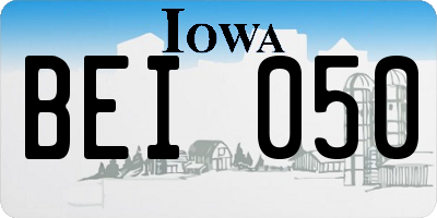 IA license plate BEI050
