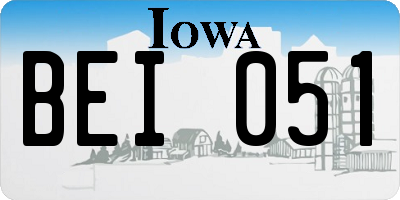 IA license plate BEI051