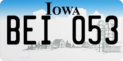 IA license plate BEI053