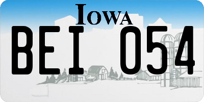 IA license plate BEI054