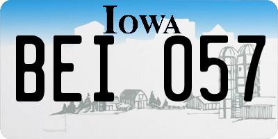 IA license plate BEI057