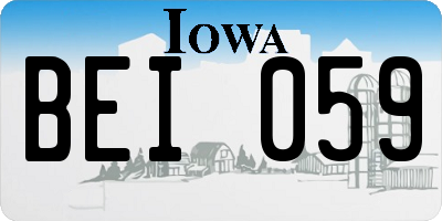 IA license plate BEI059