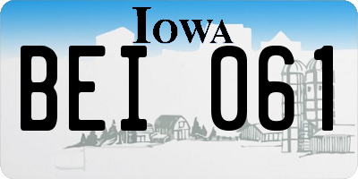 IA license plate BEI061