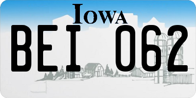 IA license plate BEI062