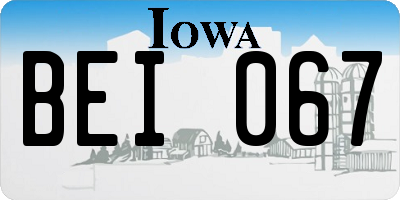 IA license plate BEI067