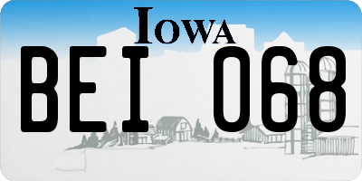 IA license plate BEI068