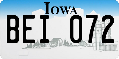 IA license plate BEI072