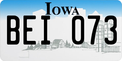 IA license plate BEI073