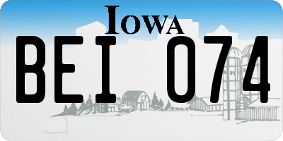 IA license plate BEI074