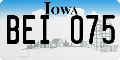 IA license plate BEI075