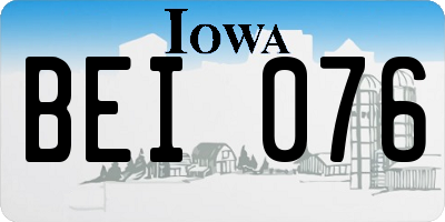 IA license plate BEI076