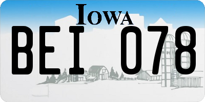 IA license plate BEI078