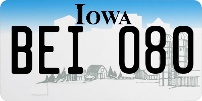 IA license plate BEI080