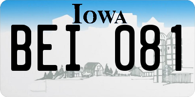 IA license plate BEI081