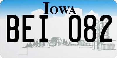 IA license plate BEI082