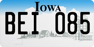 IA license plate BEI085