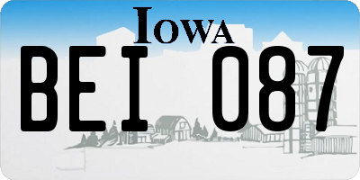 IA license plate BEI087