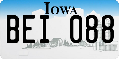 IA license plate BEI088