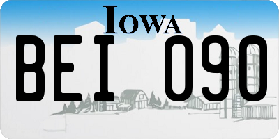 IA license plate BEI090