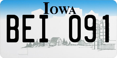 IA license plate BEI091