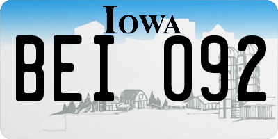 IA license plate BEI092