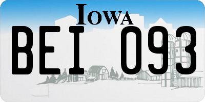 IA license plate BEI093