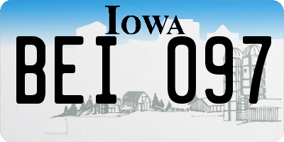 IA license plate BEI097