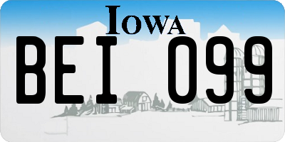 IA license plate BEI099