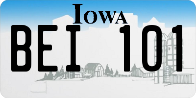 IA license plate BEI101