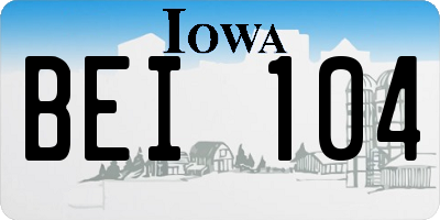 IA license plate BEI104