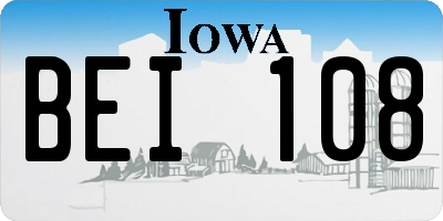 IA license plate BEI108