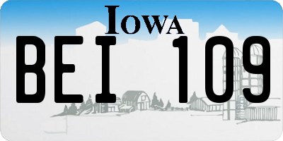 IA license plate BEI109