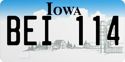 IA license plate BEI114