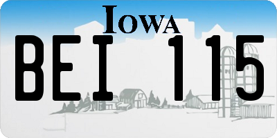 IA license plate BEI115