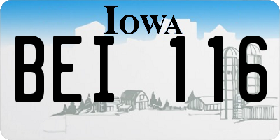 IA license plate BEI116