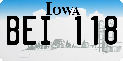IA license plate BEI118