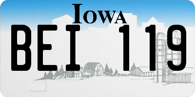 IA license plate BEI119
