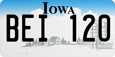 IA license plate BEI120