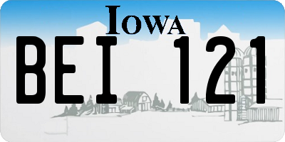 IA license plate BEI121