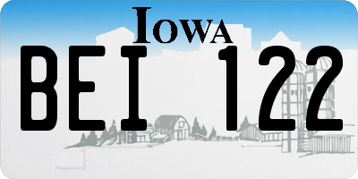 IA license plate BEI122