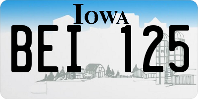 IA license plate BEI125