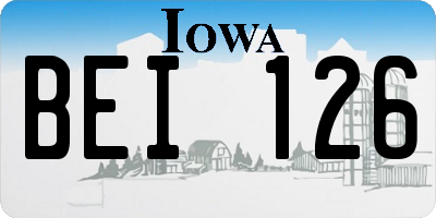 IA license plate BEI126
