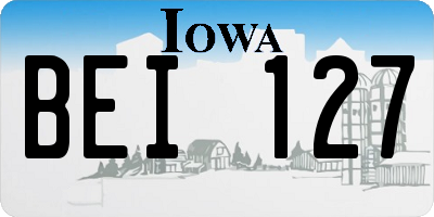 IA license plate BEI127