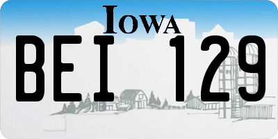 IA license plate BEI129