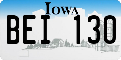 IA license plate BEI130