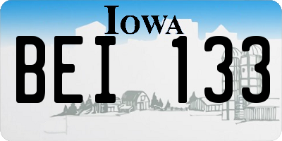 IA license plate BEI133