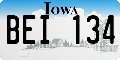 IA license plate BEI134