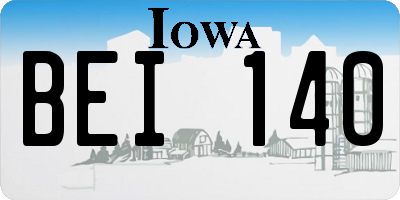 IA license plate BEI140