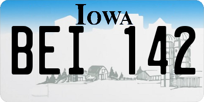 IA license plate BEI142